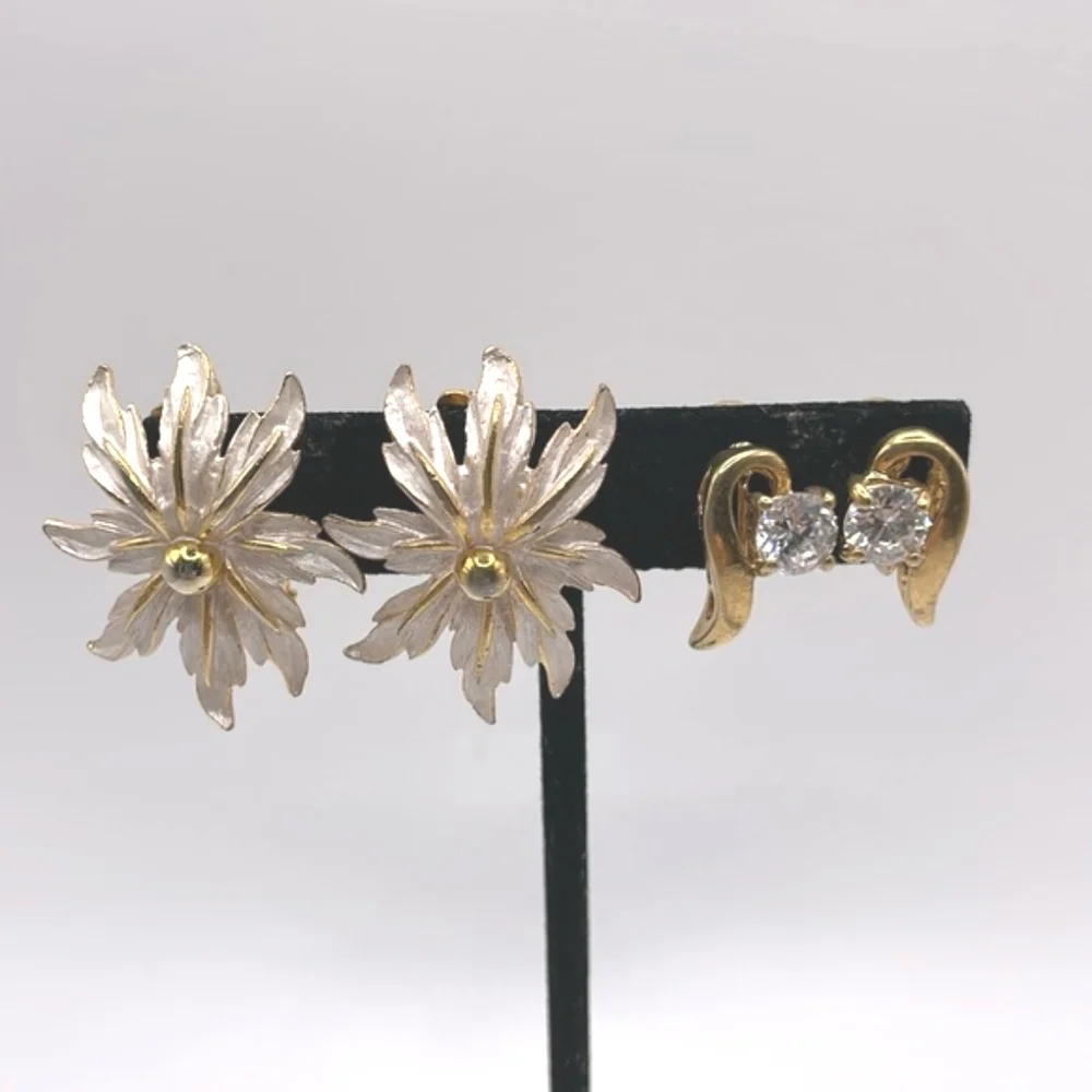 Vintage Park Lane  & Lind 14K HGE Vintage Clip-on Earrings 2 Pair